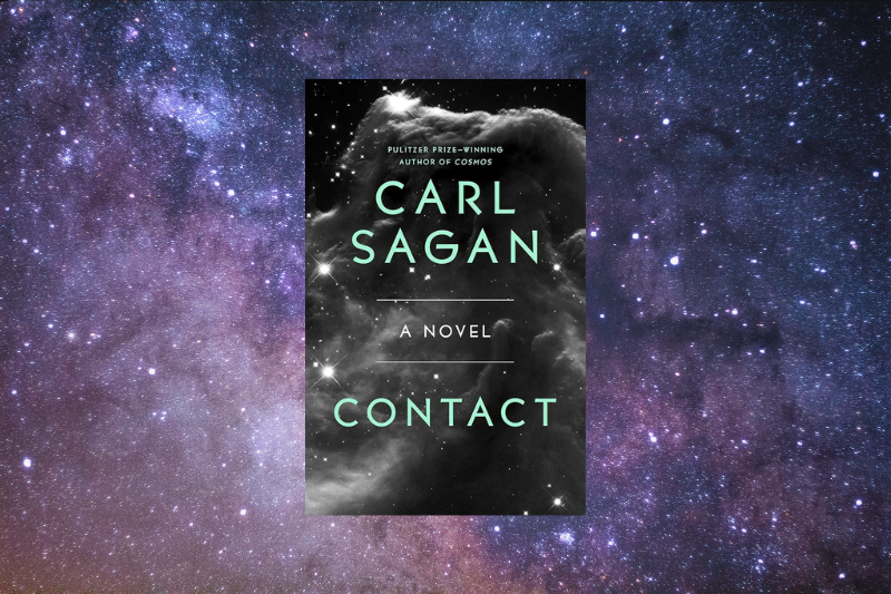 contact novel by carl Sagan against star background