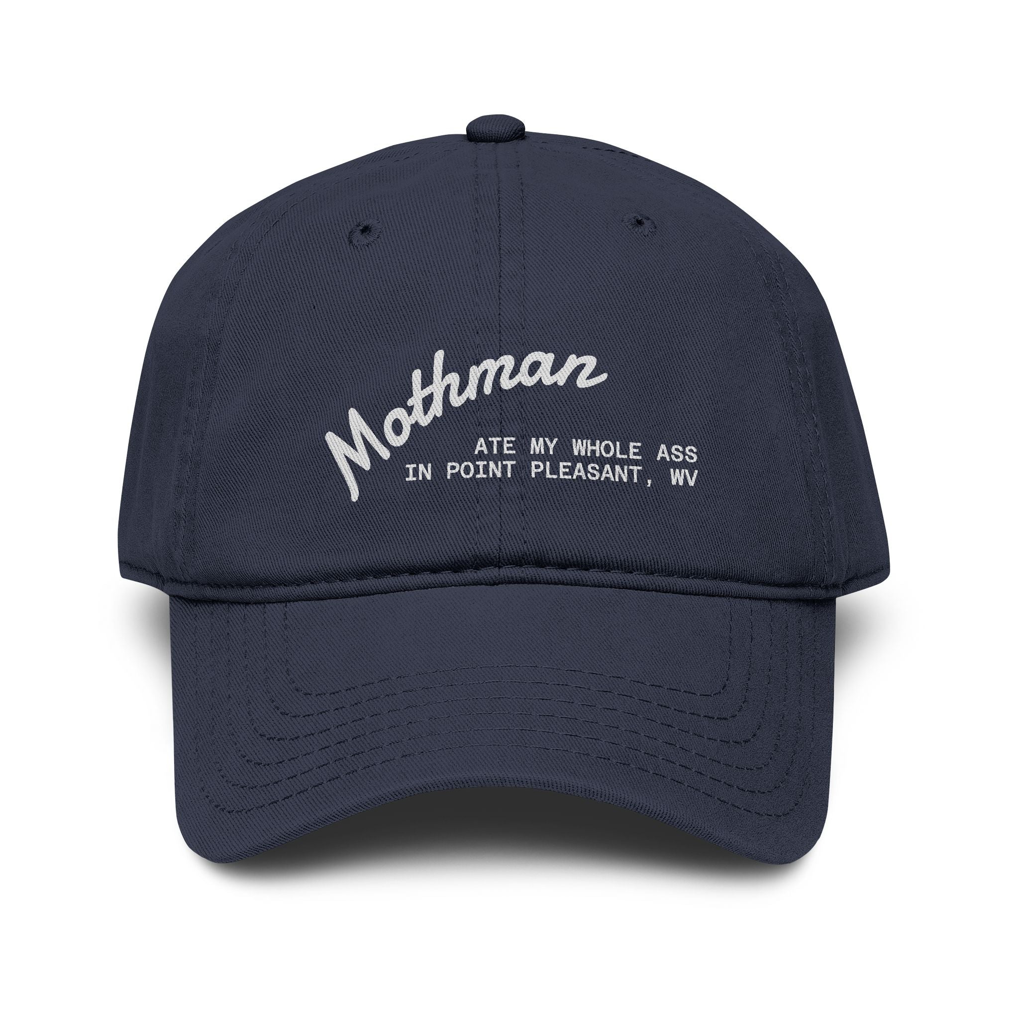 Mothman Embroidered Baseball Cap — Mothman Ate My Whole Ass in Point Pleasant, WV