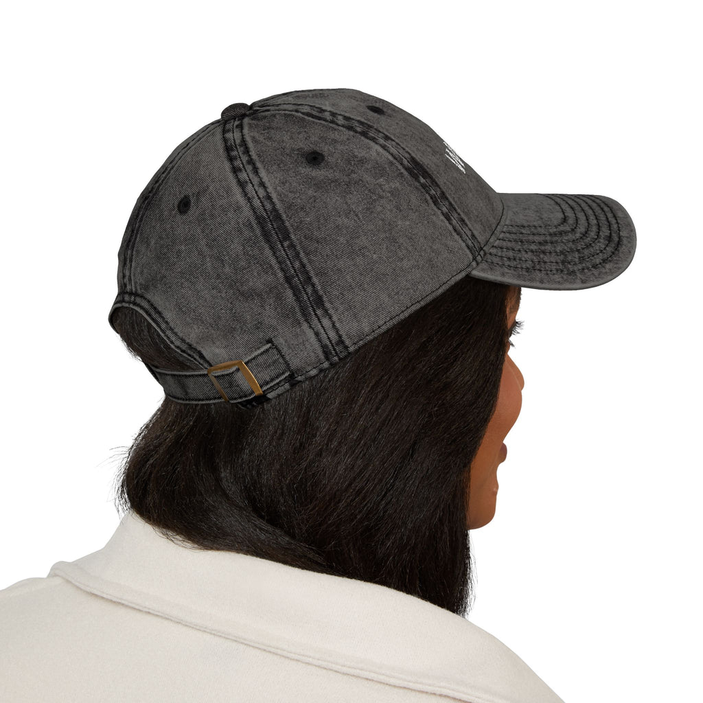 weird girl Vintage Cap, Embroidered Baseball Hat | Distressed Black