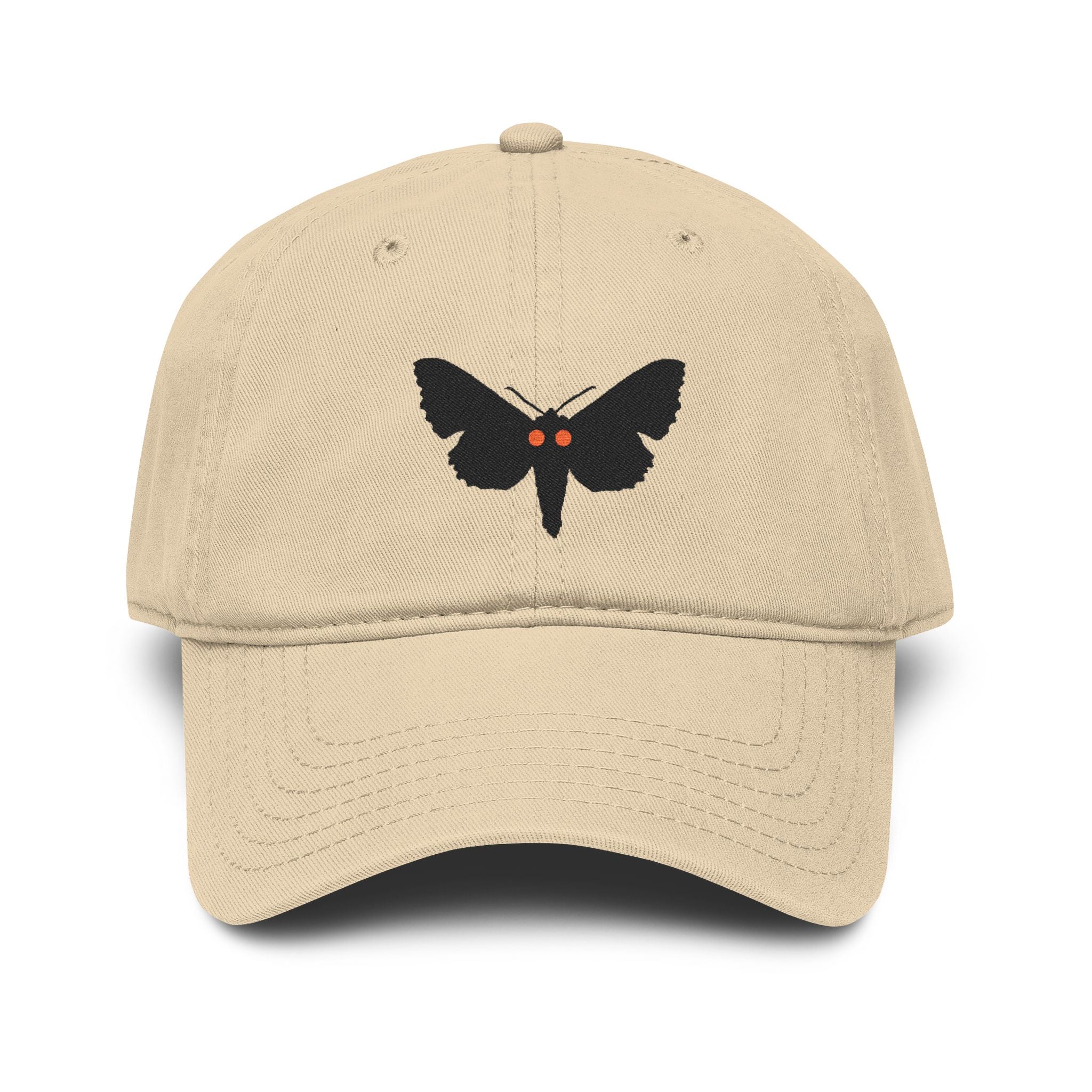 Embroidered Mothman Baseball Cap — Washed Cotton Casual Hat