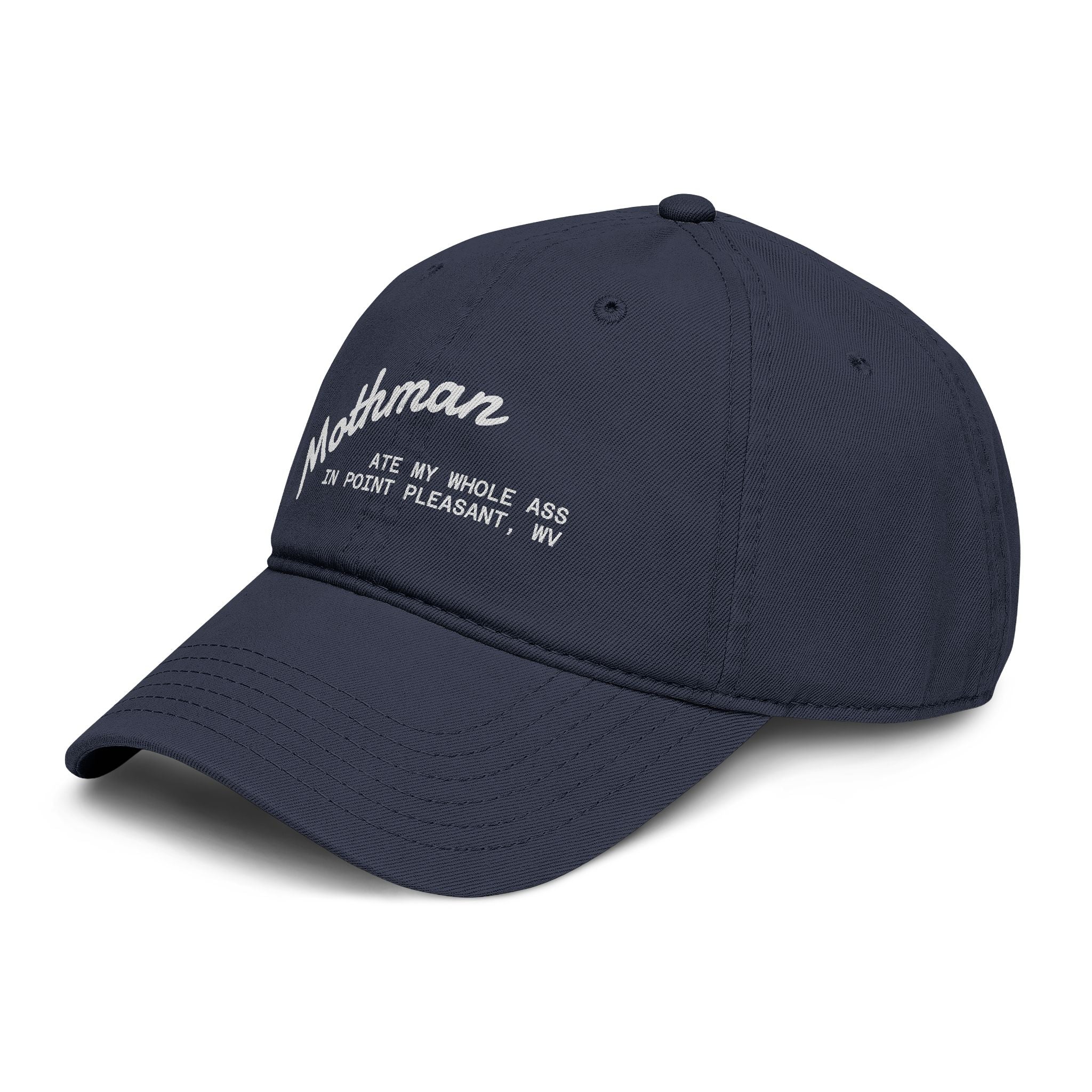 Mothman Embroidered Baseball Cap — Mothman Ate My Whole Ass in Point Pleasant, WV
