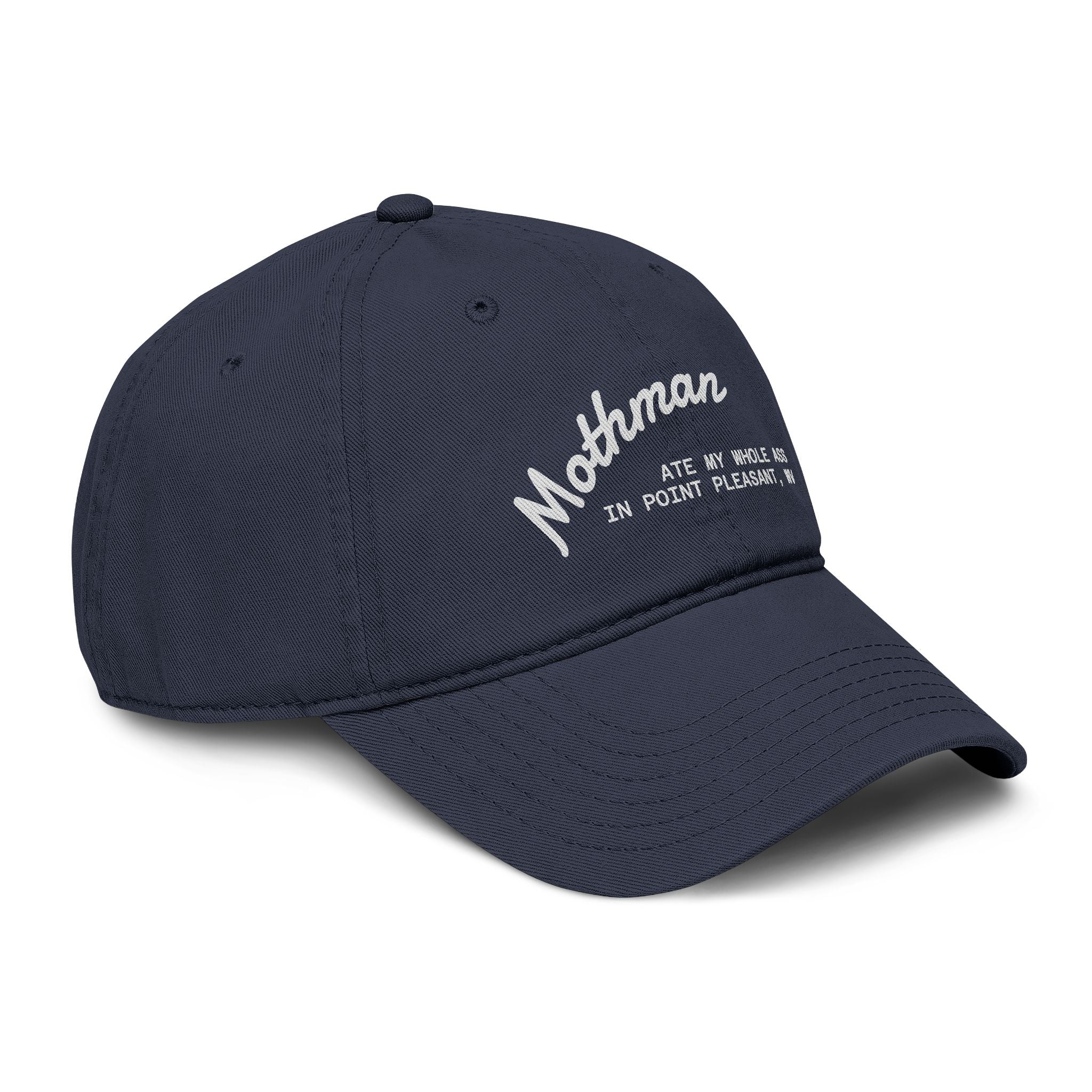 Mothman Embroidered Baseball Cap — Mothman Ate My Whole Ass in Point Pleasant, WV