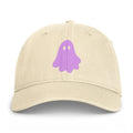 Washed Cotton Cap — Cute Purple Ghost Embroidery