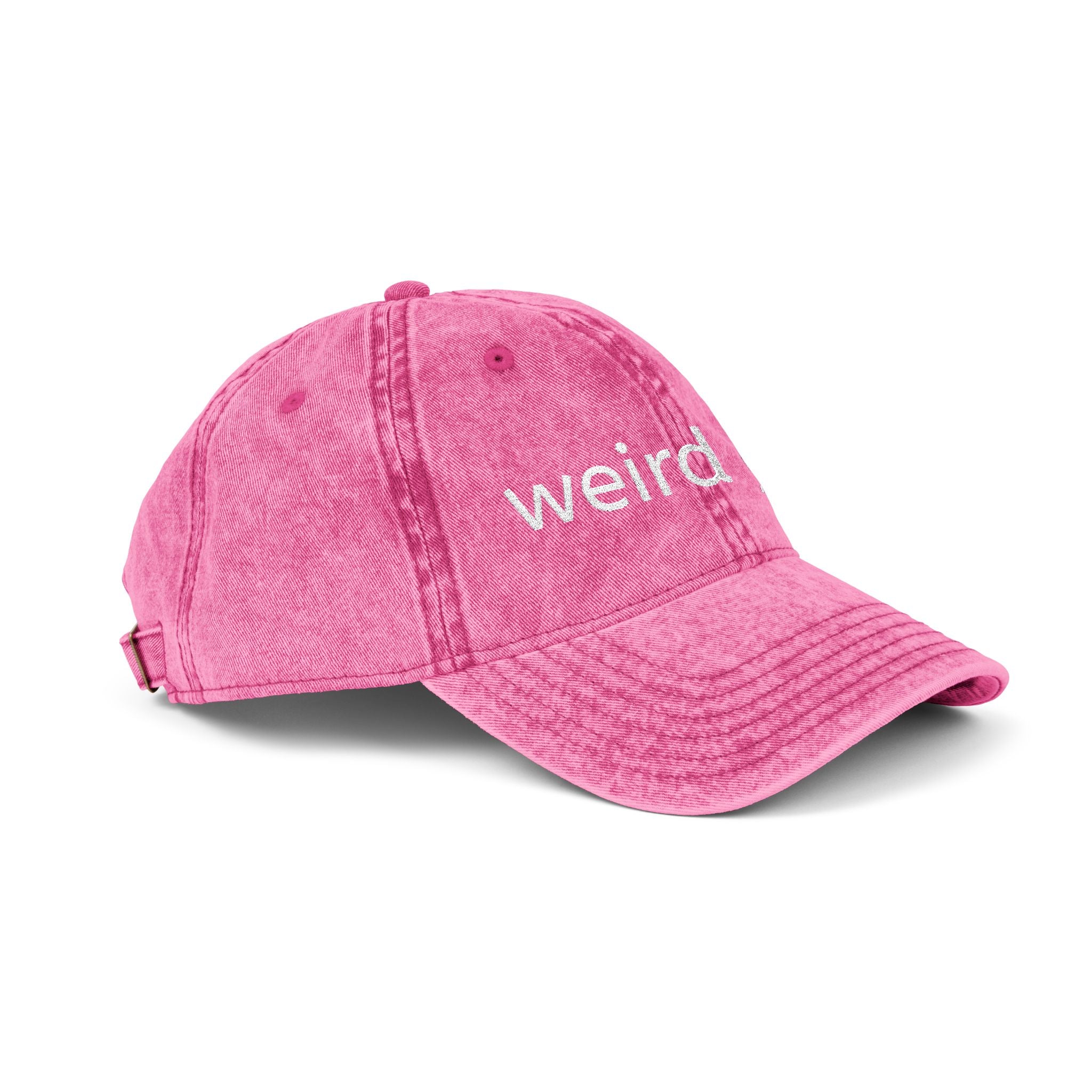 weird girl Vintage Cap, Embroidered Baseball Hat | Distressed Black