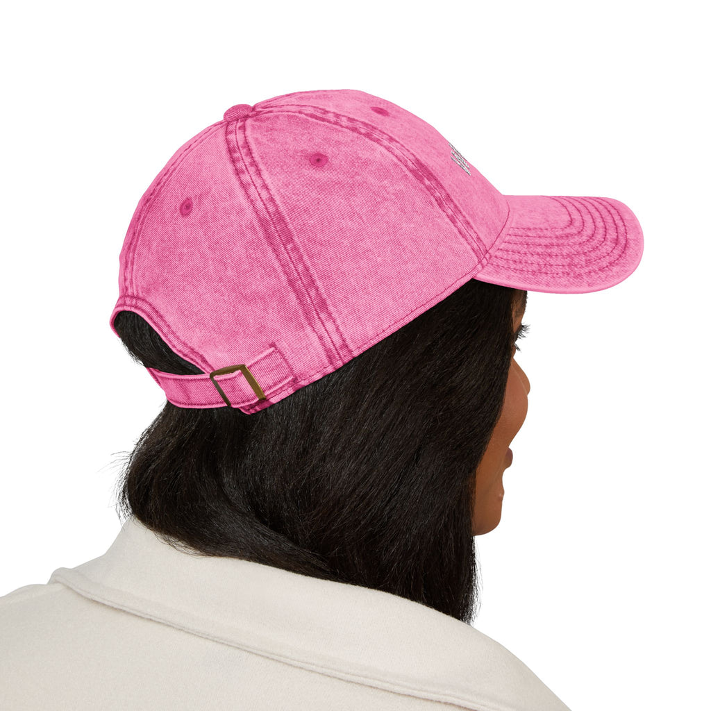 weird girl Vintage Cap, Embroidered Baseball Hat | Distressed Black