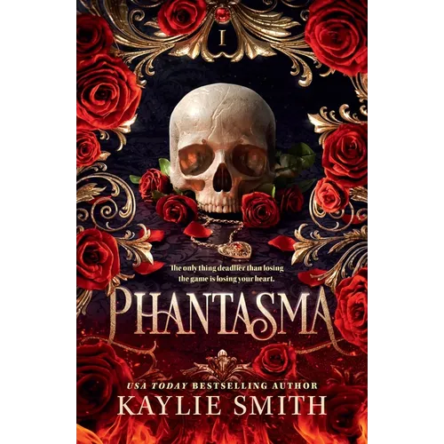 Phantasma - book cover with skull and red roses